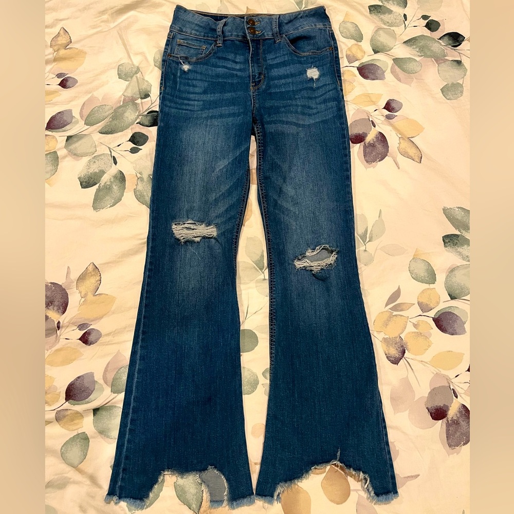 Rewash High-Waisted Flared Jeans
